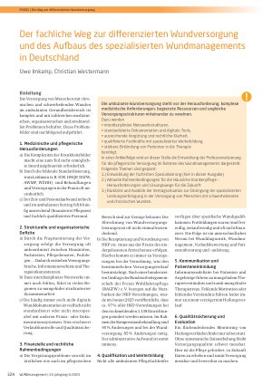 Vorschauseite 1: Der fachliche Weg zur differenzierten Wundversorgung und des Aufbaus des spezialisierten Wundmanagements in Deutschland