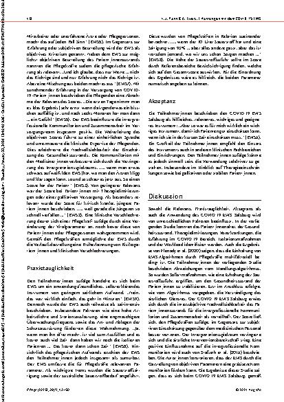 Vorschauseite 6: Erfahrungen von Pflegekräften mit dem COVID-19 Early Warning Score in der akutstationären Versorgung