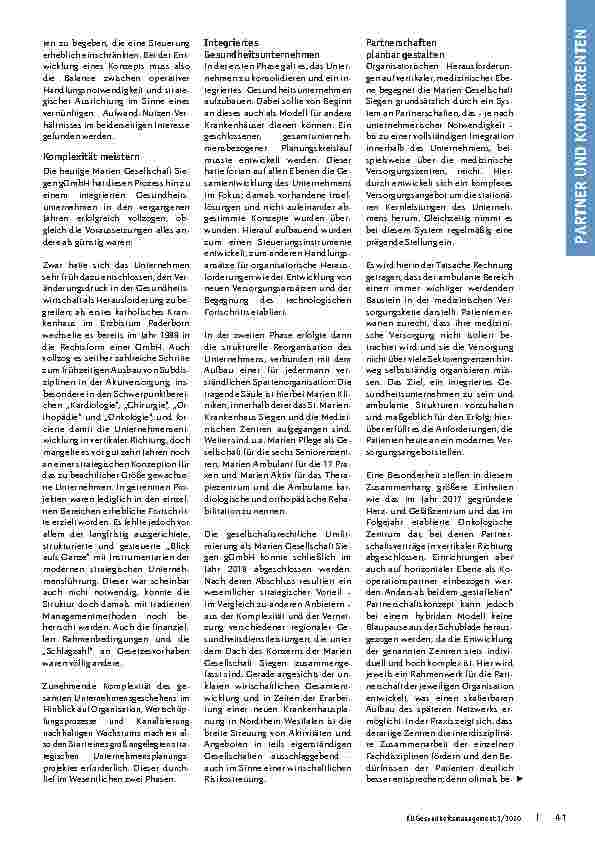 Vorschauseite 2: Integriertes Gesundheitsunternehmen: Partnerschaften auf vertikaler und horizontaler Ebene planvoll gestalten