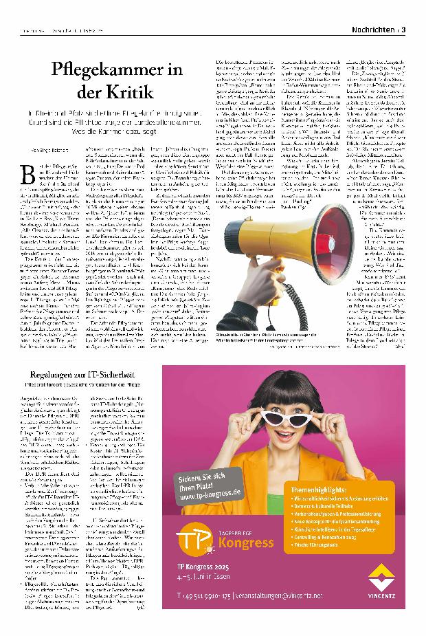 Vorschauseite 1: Pflegekammer in der Kritik