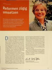 Vorschauseite 1: Reformen zügig umsetzen.