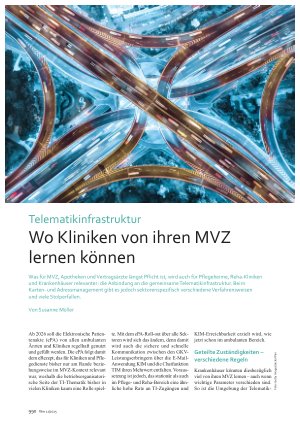 Vorschauseite 1: Telematikinfrastruktur Wo Kliniken von ihren MVZ lernen können