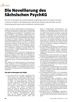 Vorschauseite 1: Die Novellierung des Sächsischen PsychKG