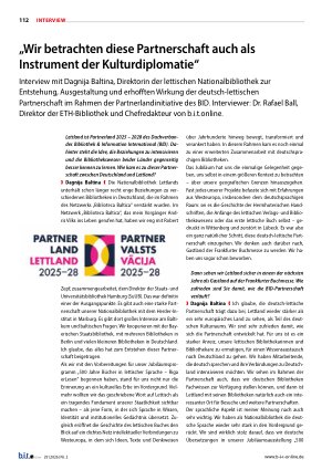 Vorschauseite 1: „Wir betrachten diese Partnerschaft auch als Instrument der Kulturdiplomatie“