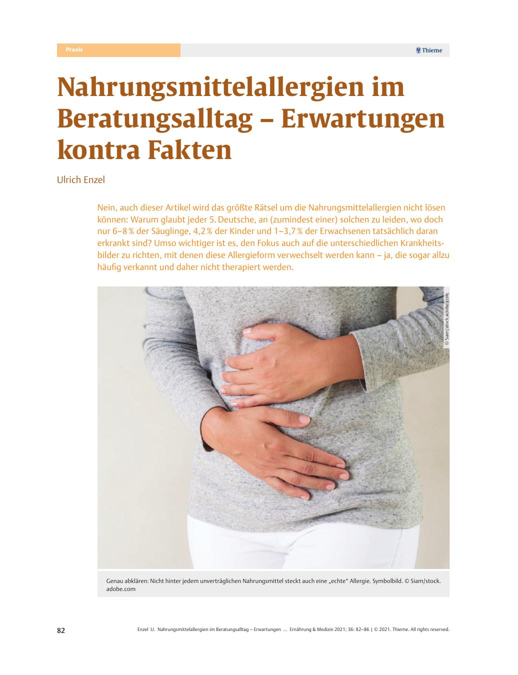 Vorschauseite 1: Nahrungsmittelallergien im Beratungsalltag – Erwartungen contra Fakten