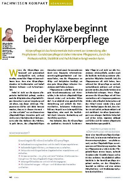 Vorschauseite 1: Prophylaxe beginnt bei der Körperpflege