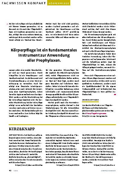 Vorschauseite 3: Prophylaxe beginnt bei der Körperpflege