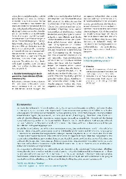 Vorschauseite 3: Nosokomiale Infektionen in Krankenhäusern und Pflegeheimen: Was können Patienten selbst zur Prävention beitragen?