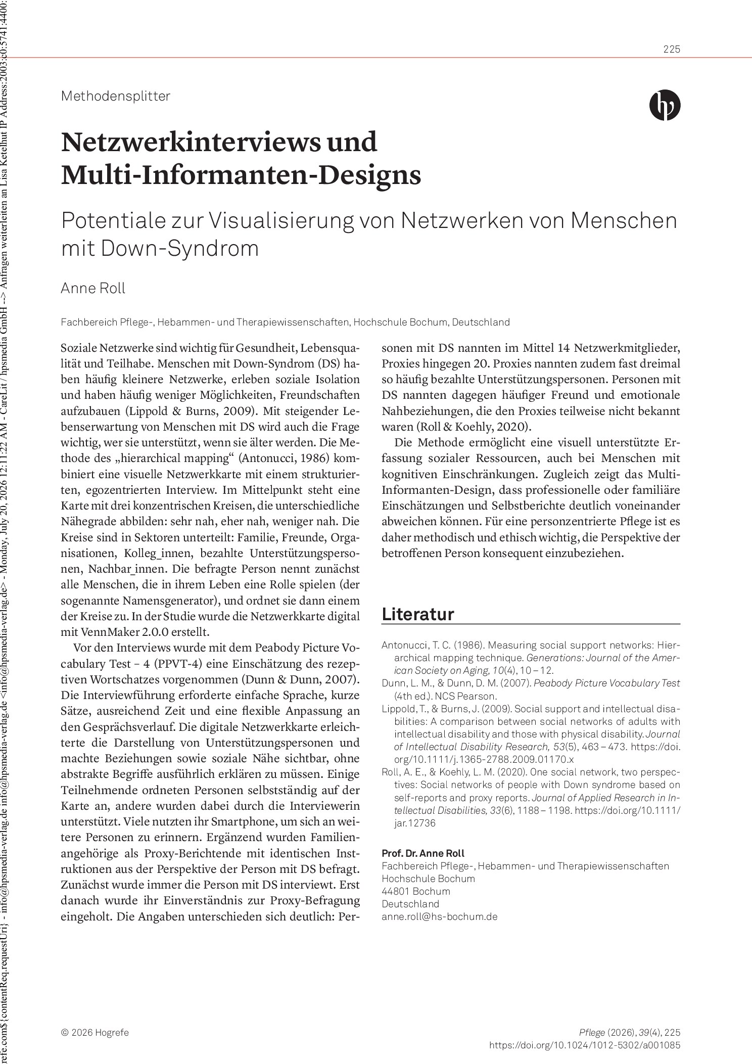Vorschauseite 1: Netzwerkinterviews und Multi-Informanten-Designs