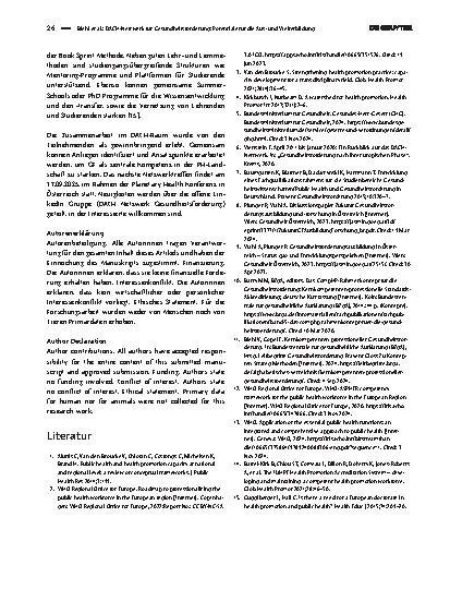 Vorschauseite 3: DACH-Netzwerk für Gesundheitsförderung: Potenziale für die Ausund Weiterbildung