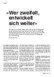 Vorschauseite 1: "«Wer zweifelt, entwickelt sich weiter»"