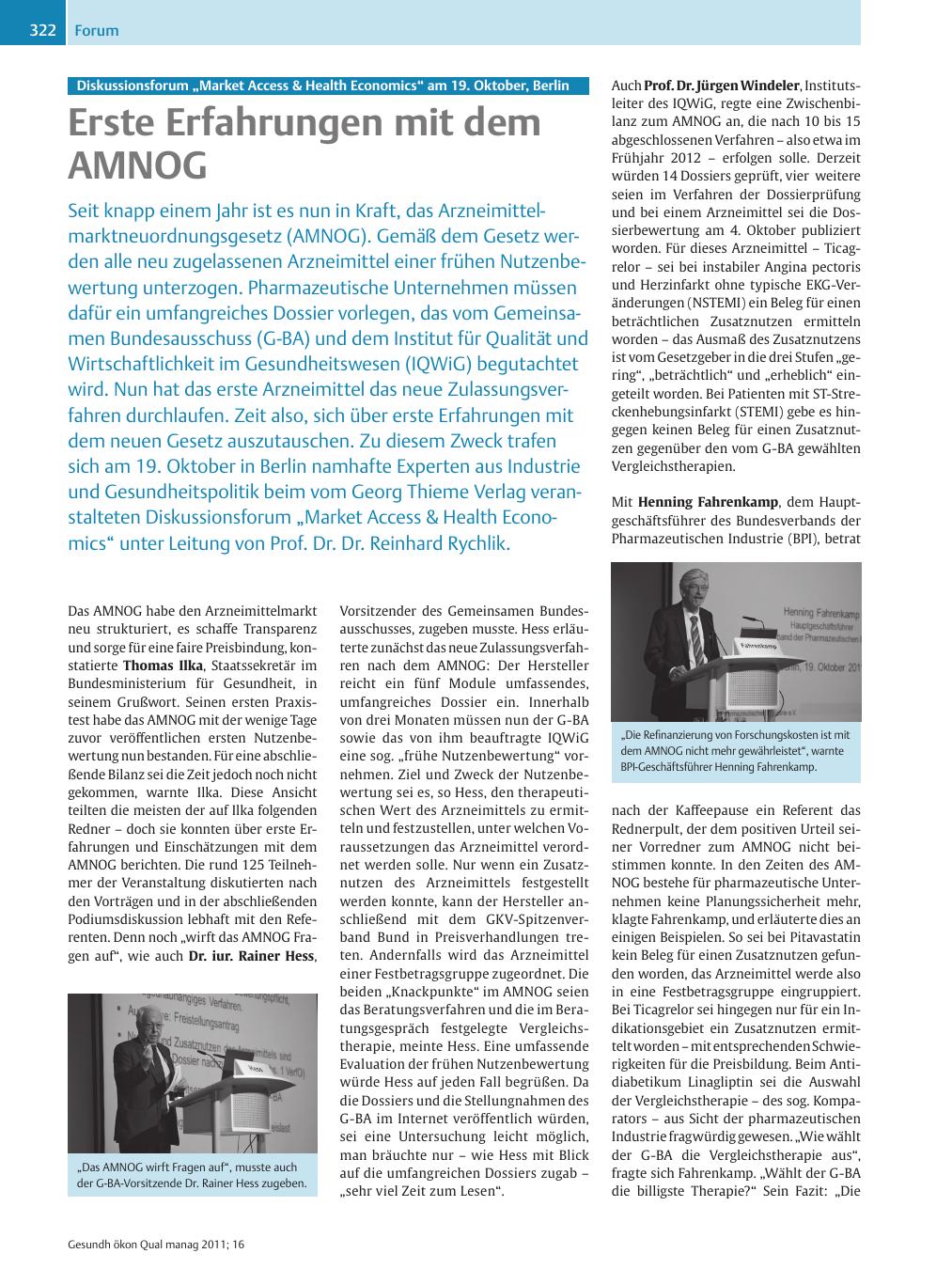 Vorschauseite 1: Diskussionsforum "Market Access & Health Economics" am 19. Oktober, Berlin