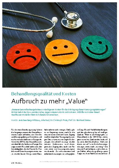 Vorschauseite 1: Behandlungsqualität und Kosten Aufbruch zu mehr „Value“