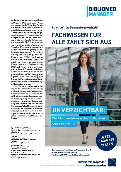 Vorschauseite 4: Behandlungsqualität und Kosten Aufbruch zu mehr „Value“