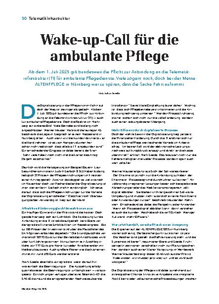 Vorschauseite 1: Wake-up-Call für die ambulante Pflege