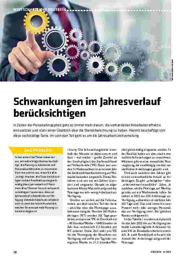 Vorschauseite 1: Schwankungen im Jahresverlauf berücksichtigen