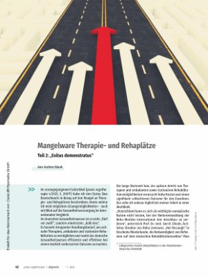 Vorschauseite 1: Mangelware Therapieund Rehaplätze Teil 2: „Exitus demonstratus“