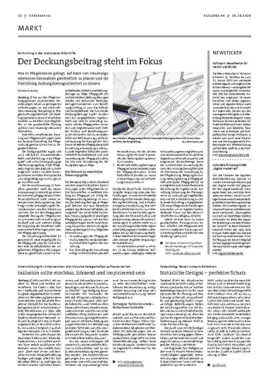 Vorschauseite 1: Der Deckungsbeitrag steht im Fokus.