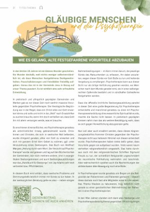 Vorschauseite 1: Gläubige Menschen und die Psychotherapie