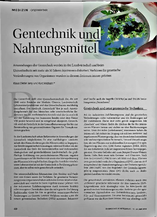 Vorschauseite 1: Gentechnik und Nahrungsmittel