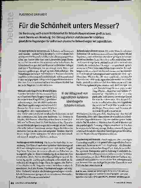 Vorschauseite 1: Für die Schönheit unters Messer?