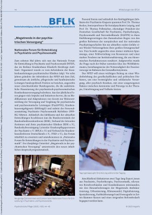 Vorschauseite 1: „Megatrends in der psychiatrischen Versorgung“