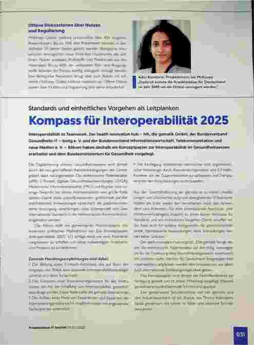 Vorschauseite 1: Standards und einheitliches Vorgehen als Leitplanken Kompass für Interoperabilität 2025