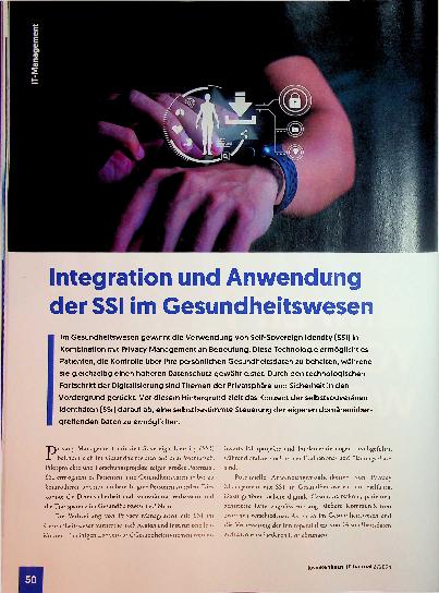 Vorschauseite 1: Integration und Anwendung der SSI im Gesundheitswesen