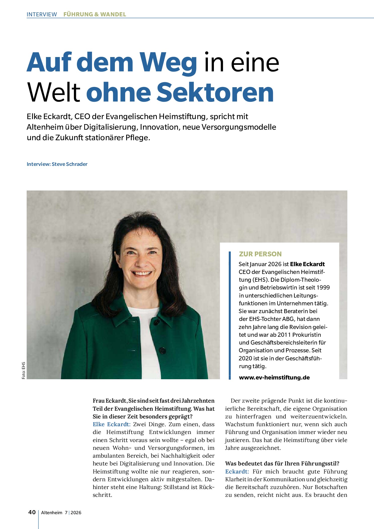 Vorschauseite 1: Auf dem Weg in eine Welt ohne Sektoren