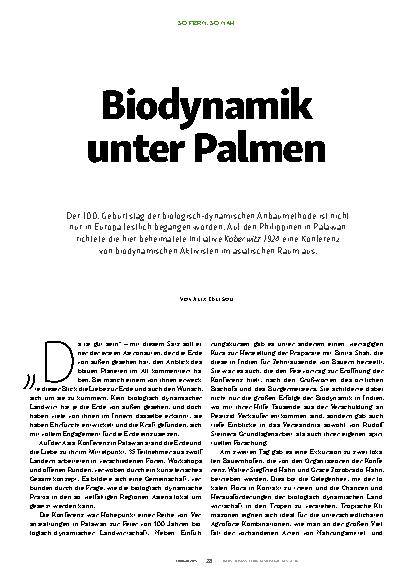 Vorschauseite 1: Biodynamik unter Palmen