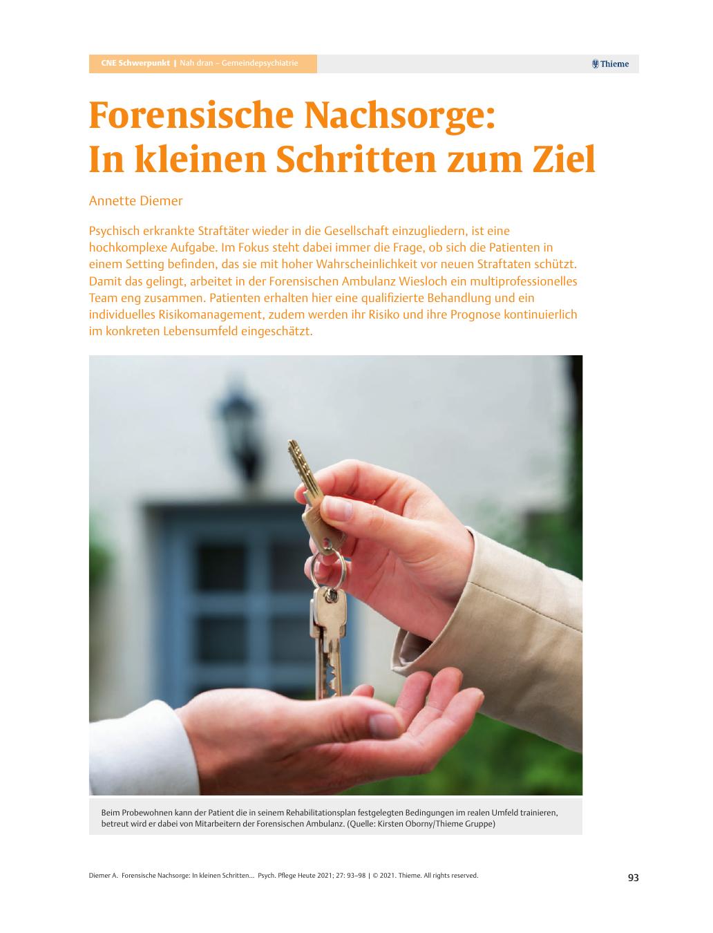 Vorschauseite 1: Forensische Nachsorge: In kleinen Schritten zum Ziel