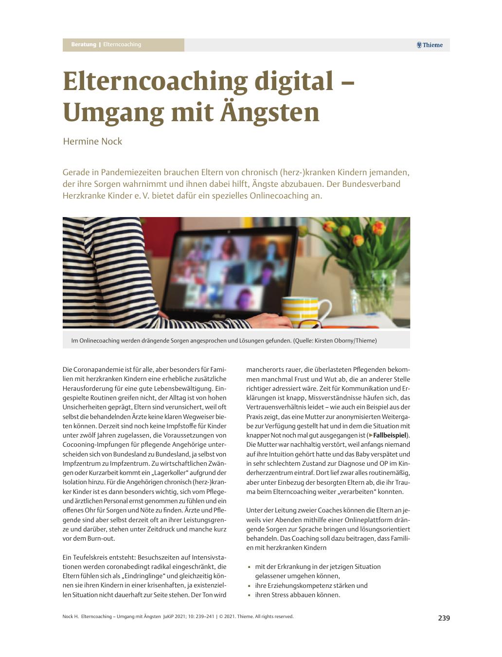 Vorschauseite 1: Elterncoaching digital – Umgang mit Ängsten