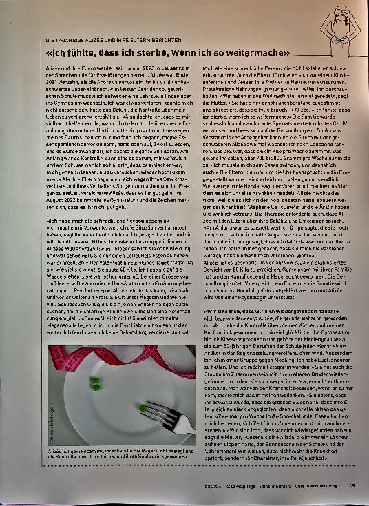 Vorschauseite 4: Jugendliche mit Anorexie: - die Familie als Pflegepartnerin
