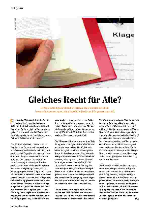 Vorschauseite 1: Gleiches Recht für Alle?
