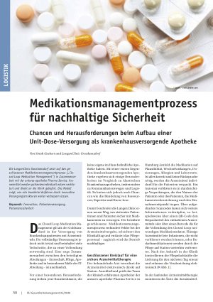 Vorschauseite 1: Medikationsmanagementprozess für nachhaltige Sicherheit Chancen und Herausforderungen beim Aufbau einer Unit-Dose-Versorgung als krankenhausversorgende Apotheke