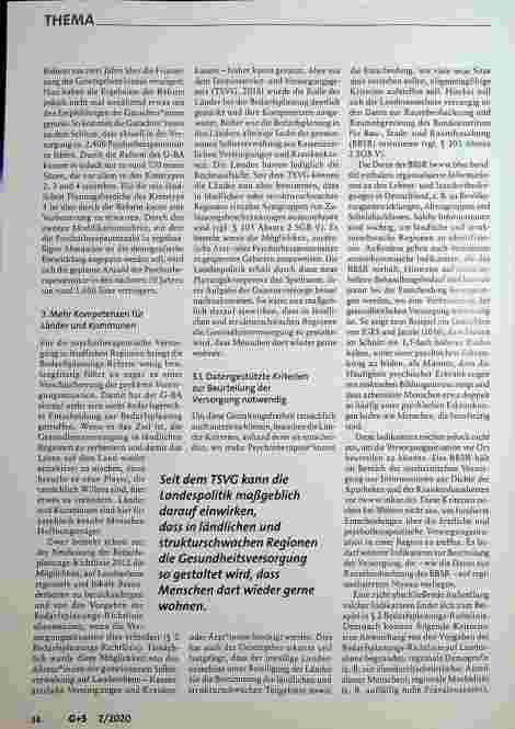 Vorschauseite 5: Neue Wege braucht das Land - auch um dort die Versorgung psychisch kranker Menschen sicherzustellen.