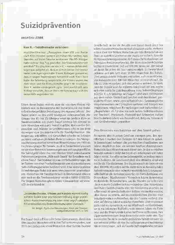 Vorschauseite 1: Suizidprävention