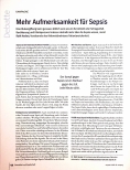 Vorschauseite 1: Mehr Aufmerksamkeit für Sepsis