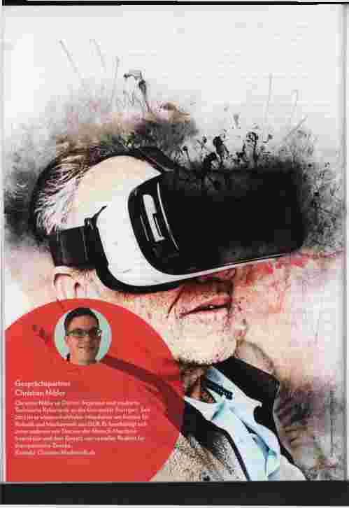 Vorschauseite 1: Angekommen in der Zukunft - Virtual Reality in der Therapie. Im Gespräch mit Christian Niffeler.
