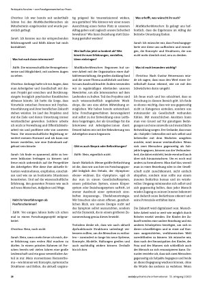 Vorschauseite 2: Die Arbeit mit den Bedürfnissen der Menschen verbinden. Die Peer Forscherinnen eines partizipativen Forschungsprojekts stellen sich und die Studie vor
