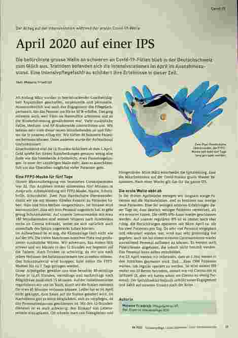 Vorschauseite 1: Der Alltag auf der Intensivstation während der ersten Covid-19-Welle im April 2020 auf einer ITS.