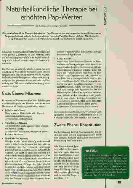 Vorschauseite 1: Naturheilkundliche Therapie bei erhöhten Pap-Werten
