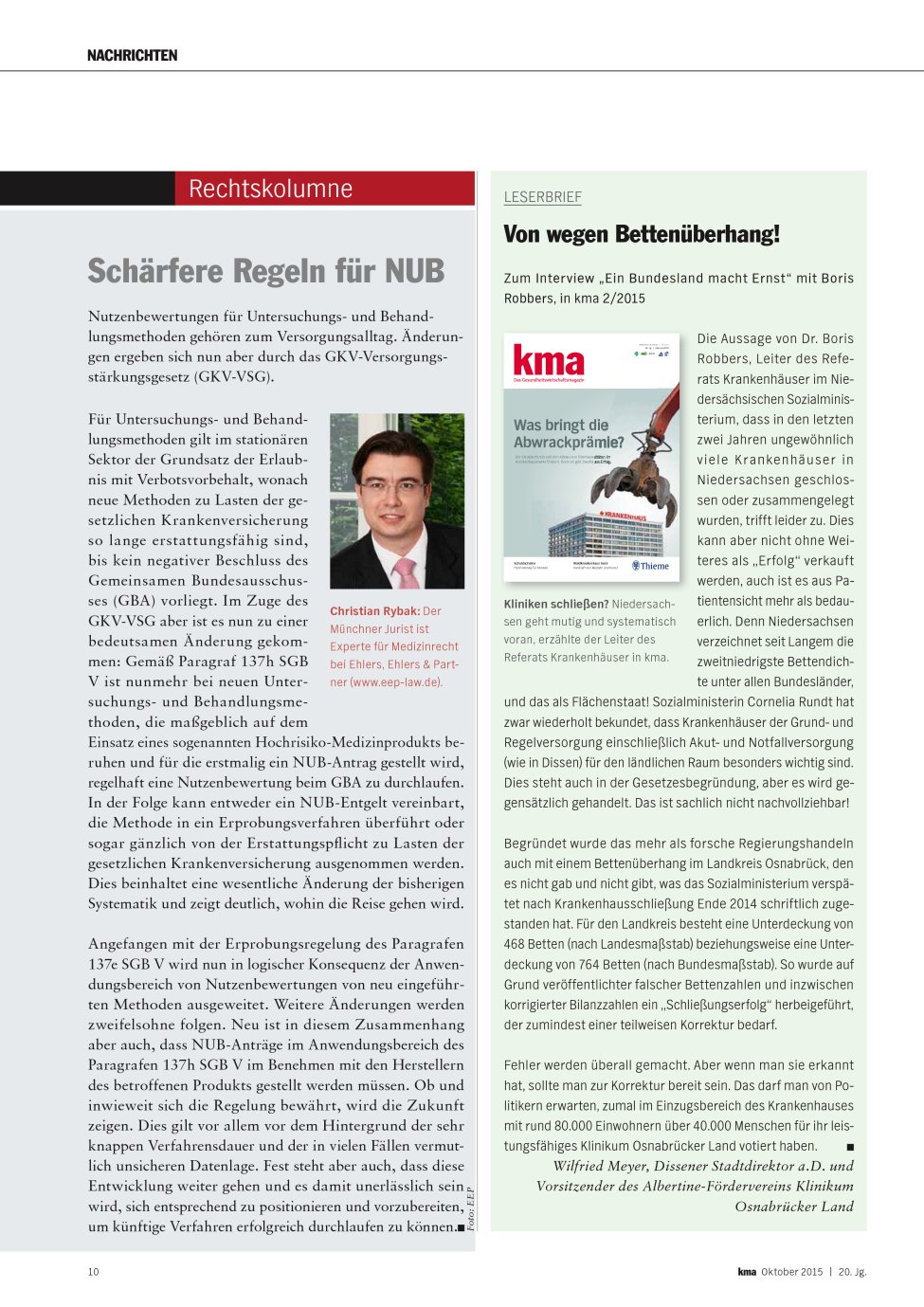 Vorschauseite 1: Schärfere Regeln für NUB