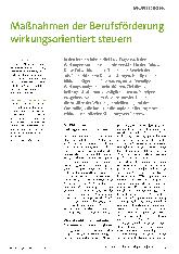 Vorschauseite 1: Maßnahmen der Berufsförderung wirkungsorientiert steuern