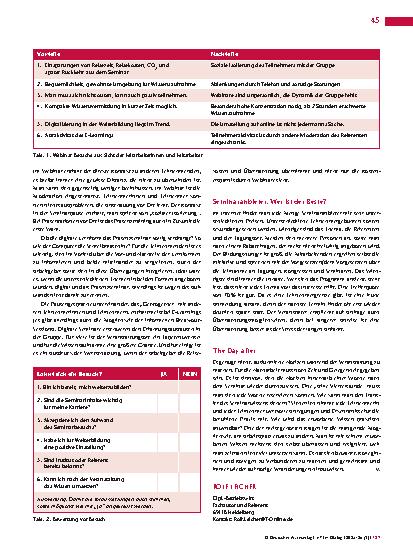 Vorschauseite 2: Aus der Praxis für die Praxis (37): Seminarbesuche – Wissen to go