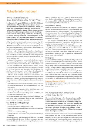 Vorschauseite 1: Aktuelle Informationen BAPID III veröffentlicht – Klare Kompetenzprofile für die Pflege