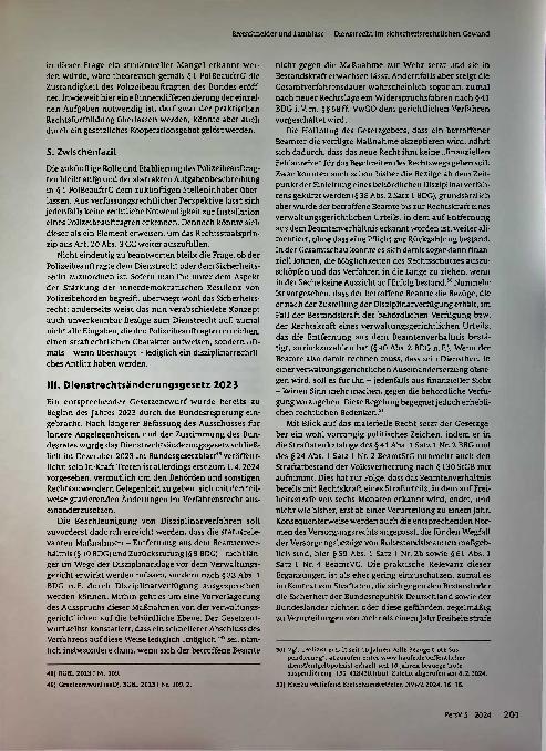 Vorschauseite 6: Dienstrecht im sicherheitsrechtlichen Gewand — Eine Besprechung aktueller Gesetzesvorhaben im Polizeibereich
