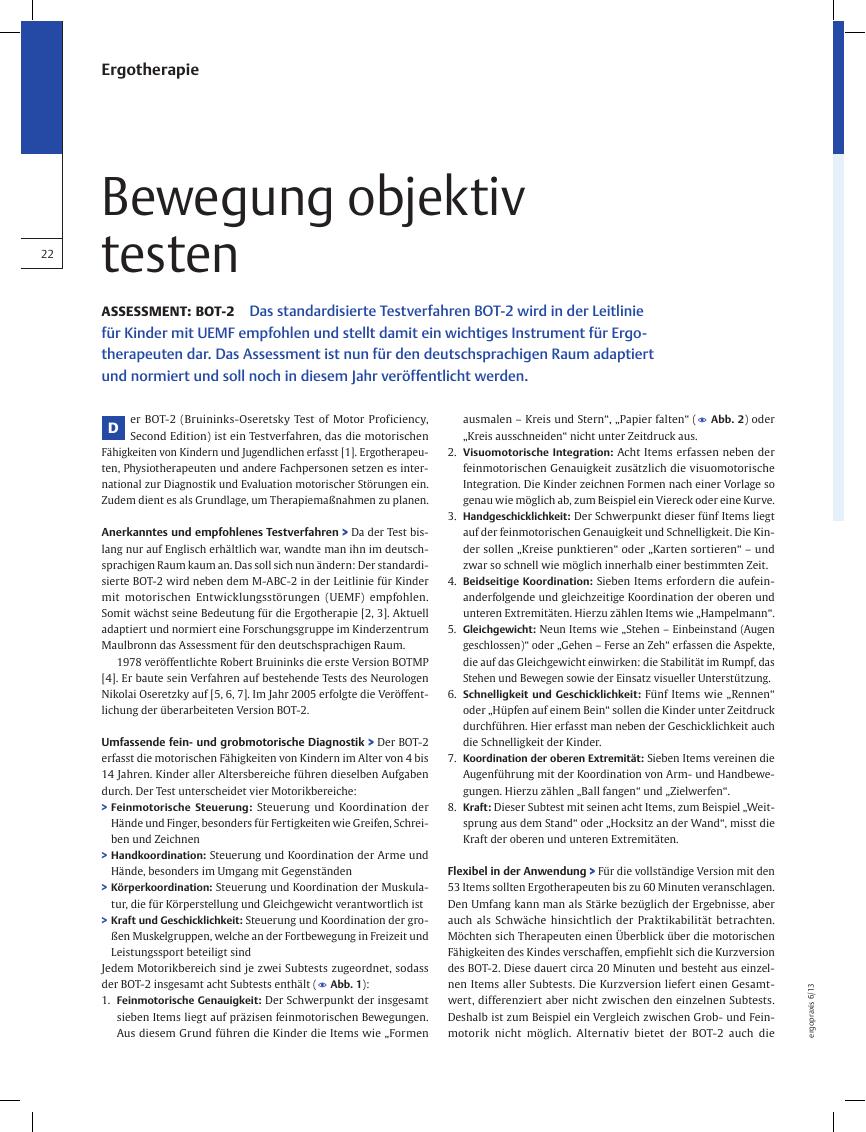 Vorschauseite 1: Assessment: BOT-2 ? Bewegung objektiv testen