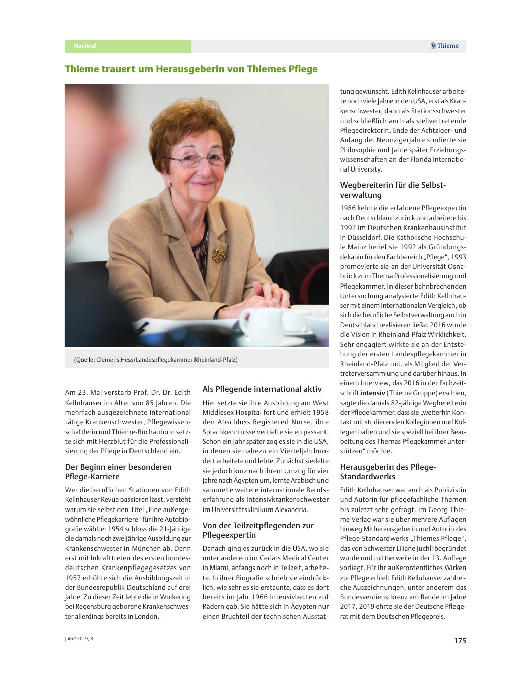Vorschauseite 1: Nachruf