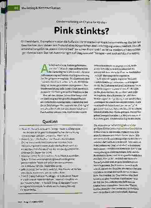 Vorschauseite 1: Gendermarketing als Chance für Kliniken: Pink stinks?
